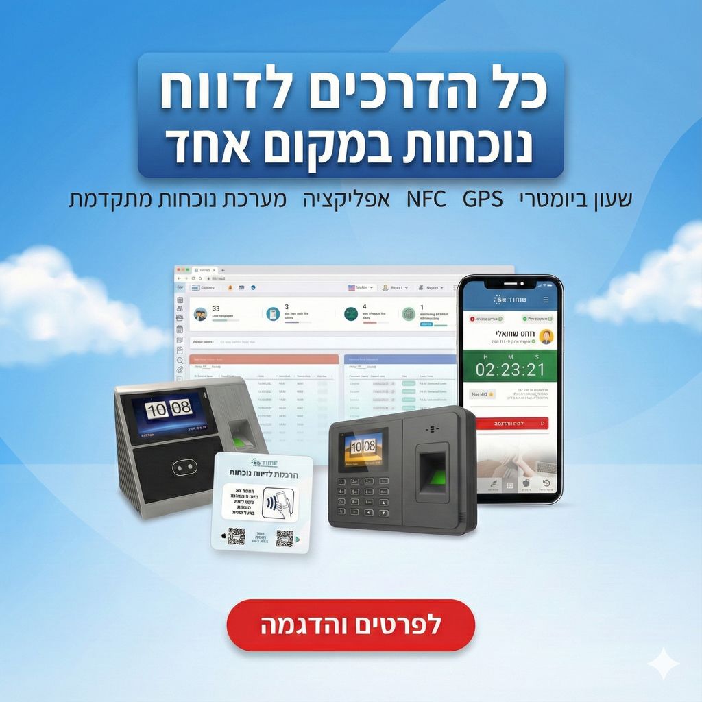 מאגר תמונות החברה מוצרי החברה מערכת נוכחות שעון נוכחות ואפליקציה